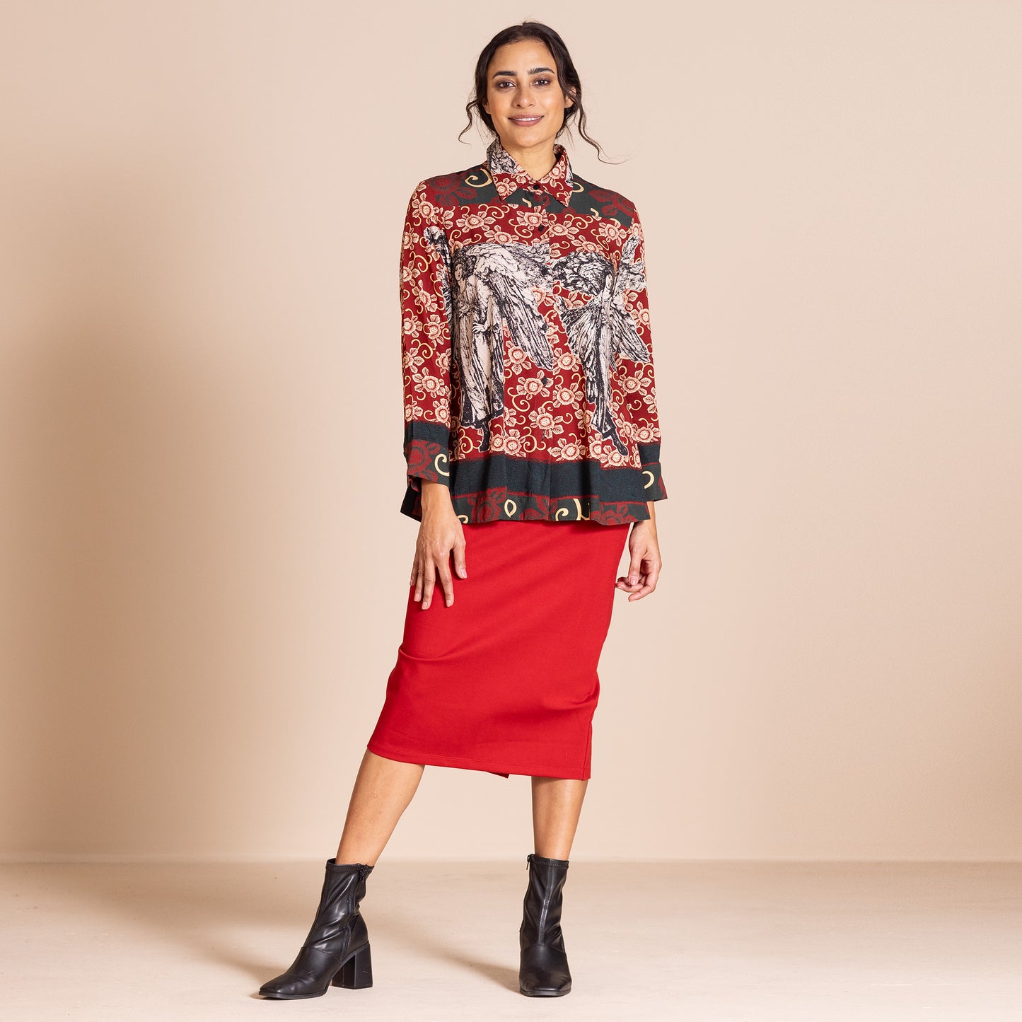 Megan Salmon Angel Trapeze Shirt