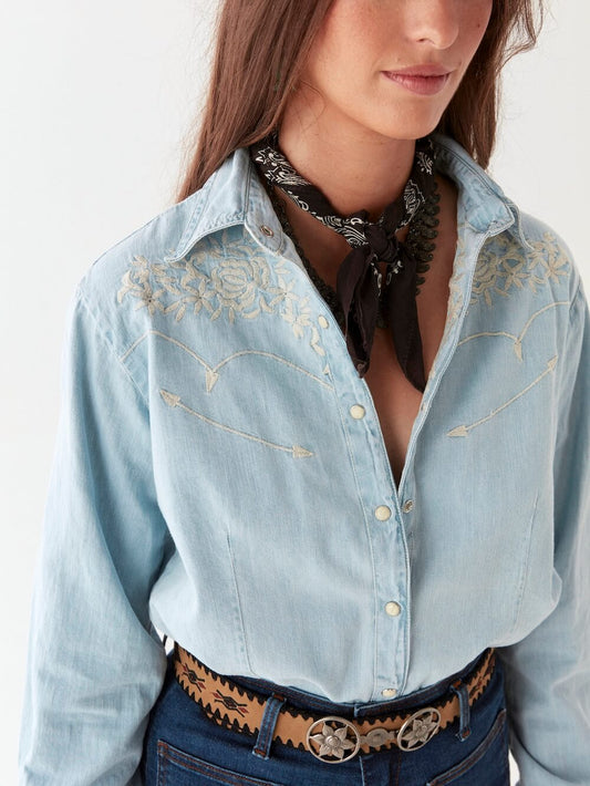 Maison Hotel - Austin Blouse - Mustang Blue