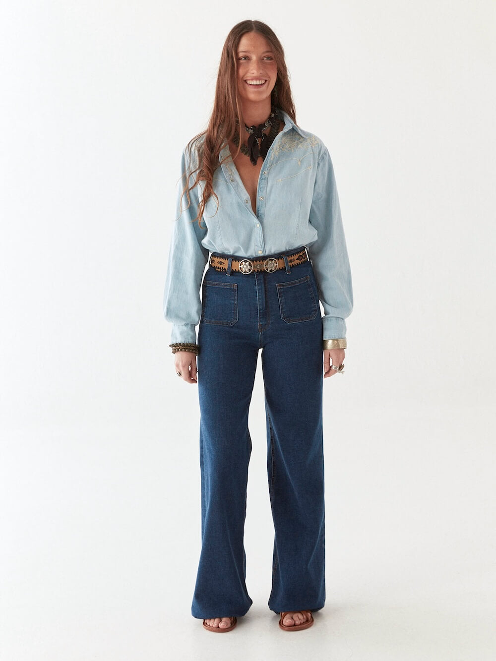 Maison Hotel - Austin Blouse - Mustang Blue