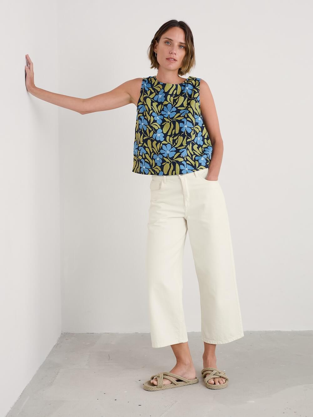 Seasalt - Colour Study Top - Leafy Floral Maritime