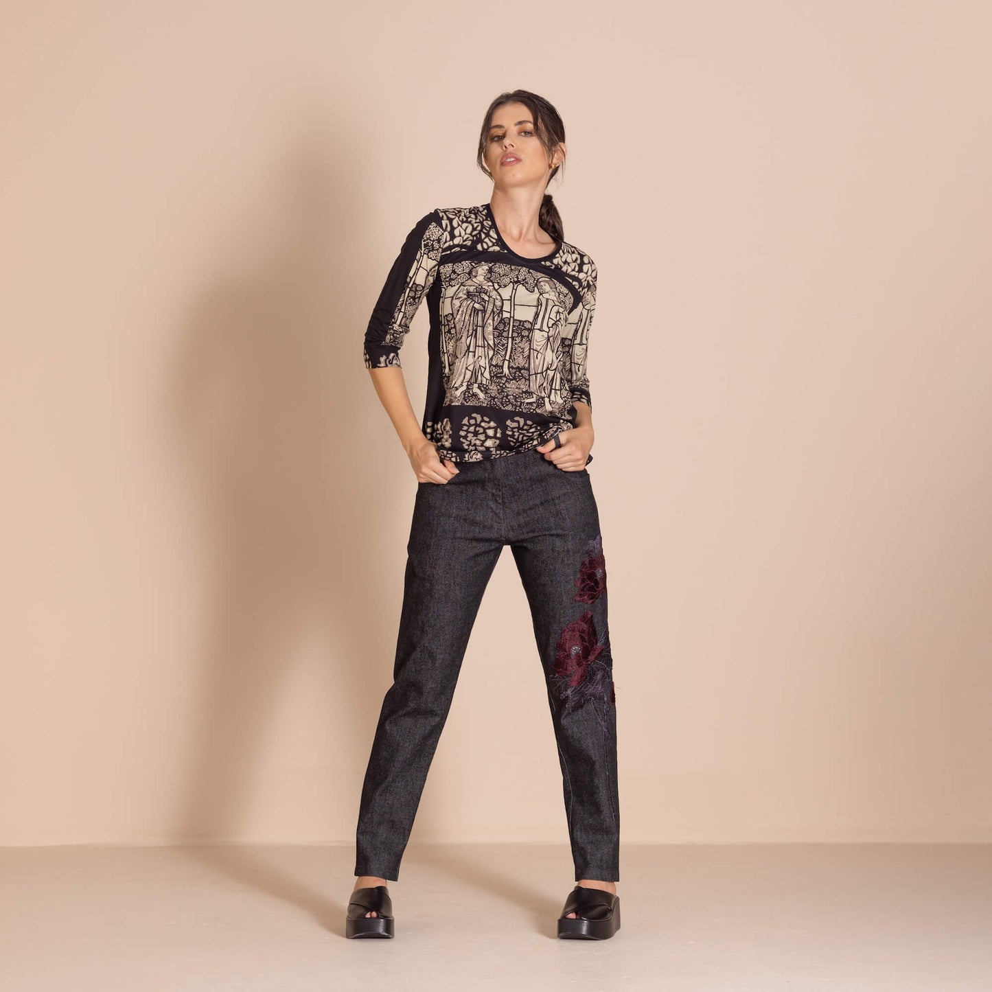 Megan Salmon - Denim Vespa Jean - Black