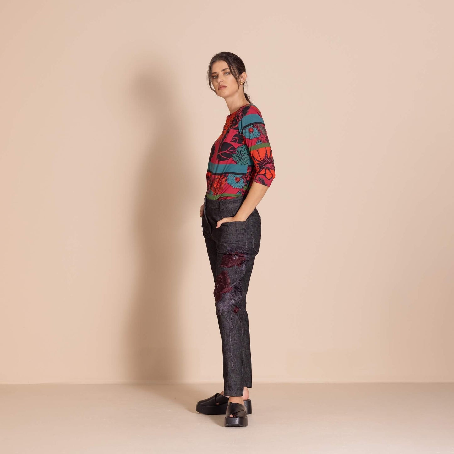 Megan Salmon - Denim Vespa Jean - Black