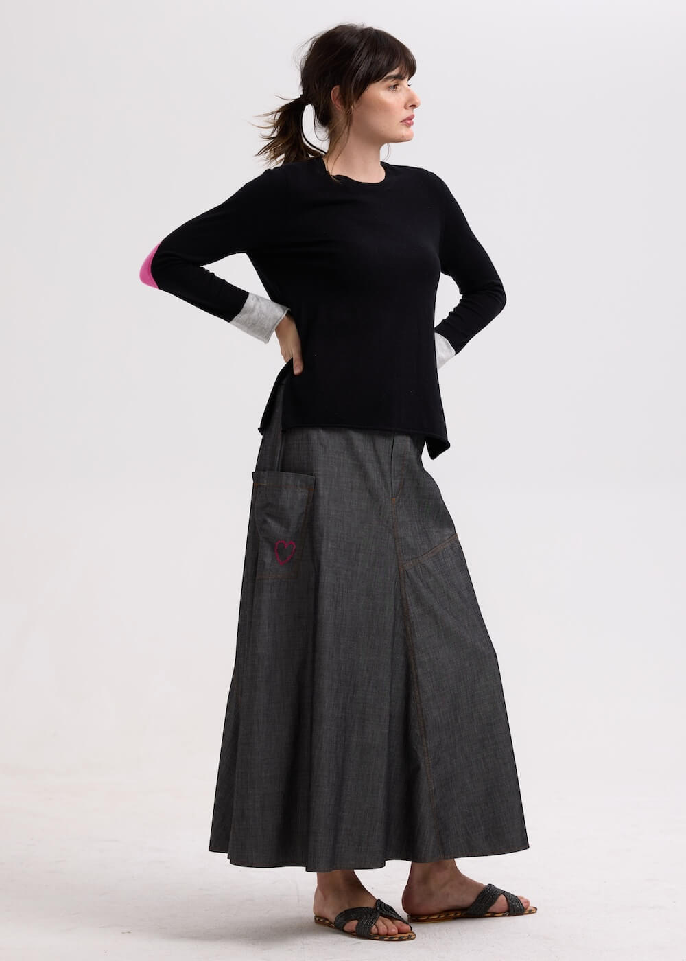 Zaket & Plover - Elbow Patch Jumper - Black ZP7706
