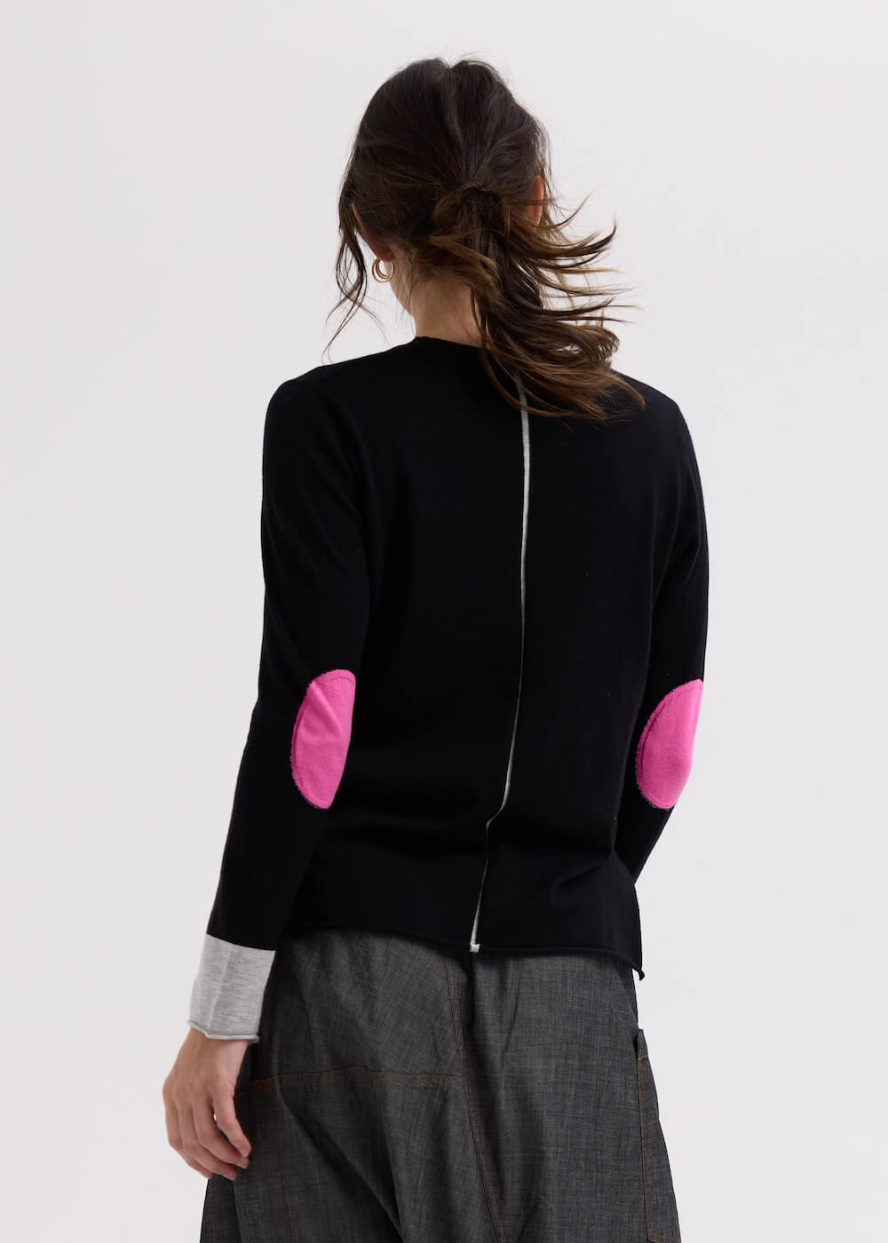 Zaket & Plover - Elbow Patch Jumper - Black ZP7706