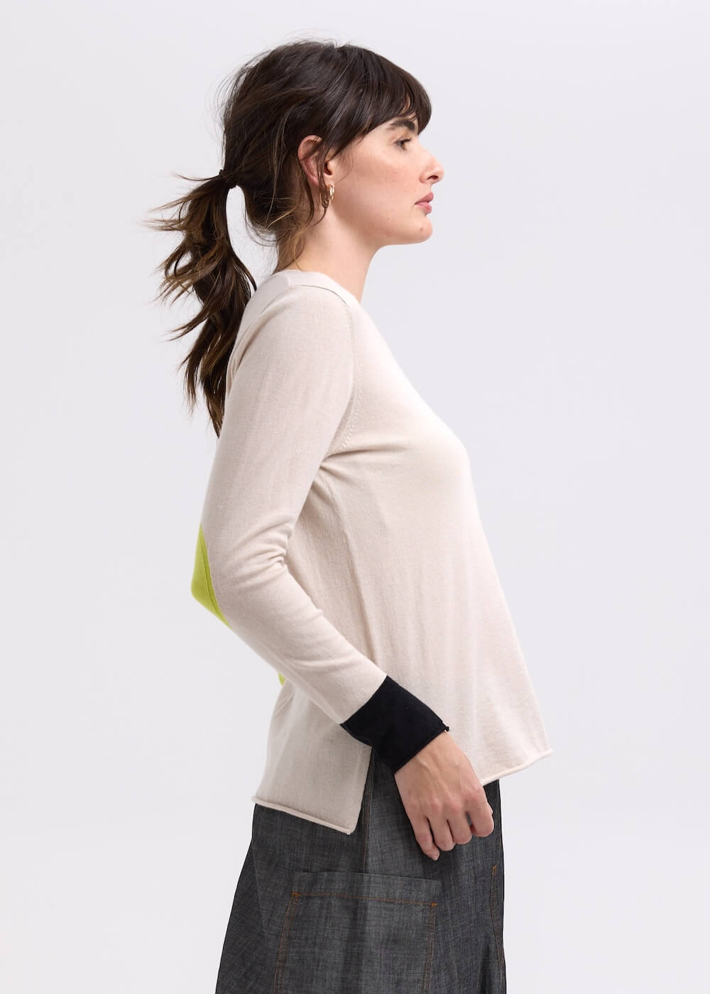 Zaket & Plover - Elbow Patch Jumper - Canvas ZP7706