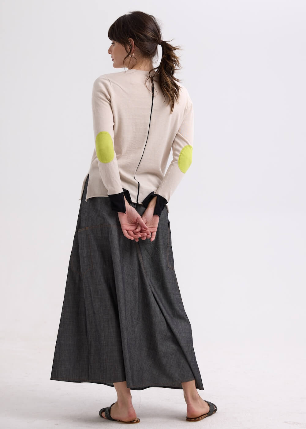 Zaket & Plover - Elbow Patch Jumper - Canvas ZP7706