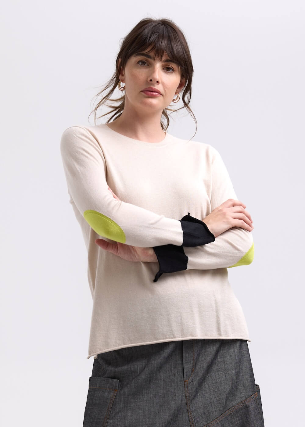 Zaket & Plover - Elbow Patch Jumper - Canvas ZP7706