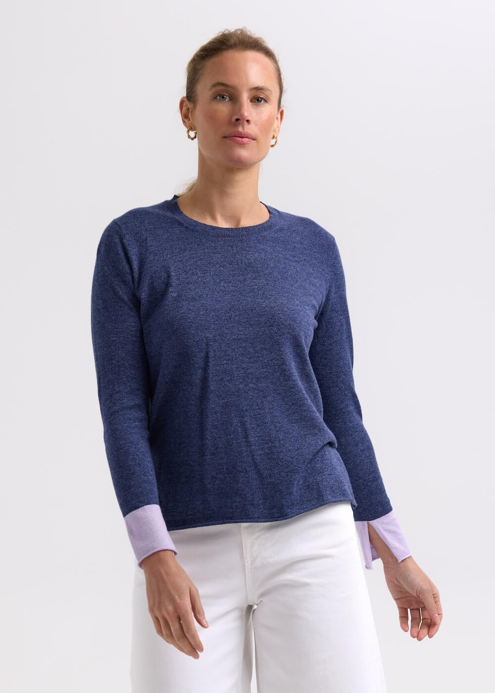 Zaket & Plover - Elbow Patch Jumper - Denim ZP7706