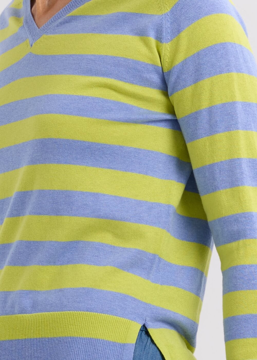 Zaket & Plover - Essential Stripe V Top - Blueberry ZP7701