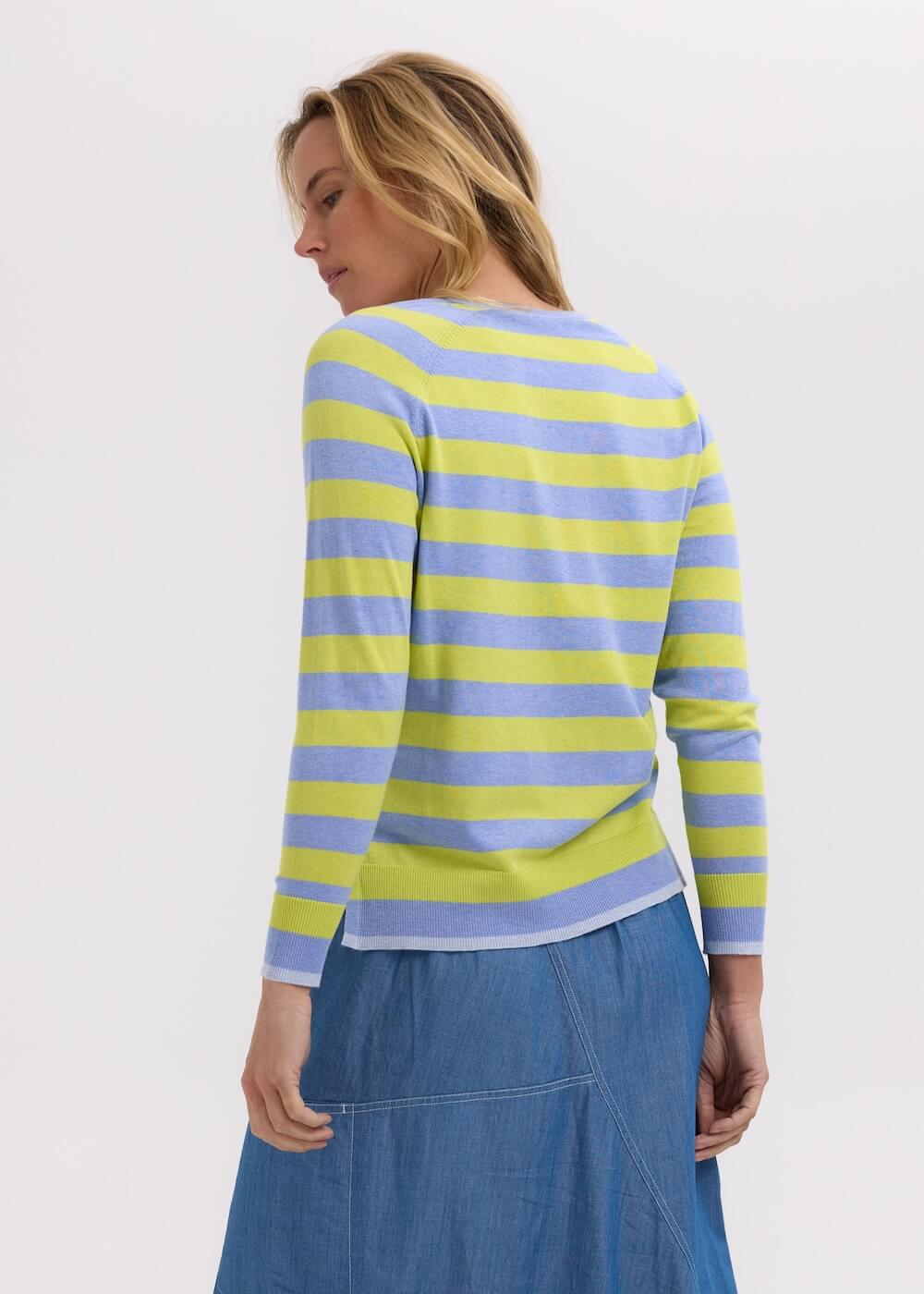 Zaket & Plover - Essential Stripe V Top - Blueberry ZP7701