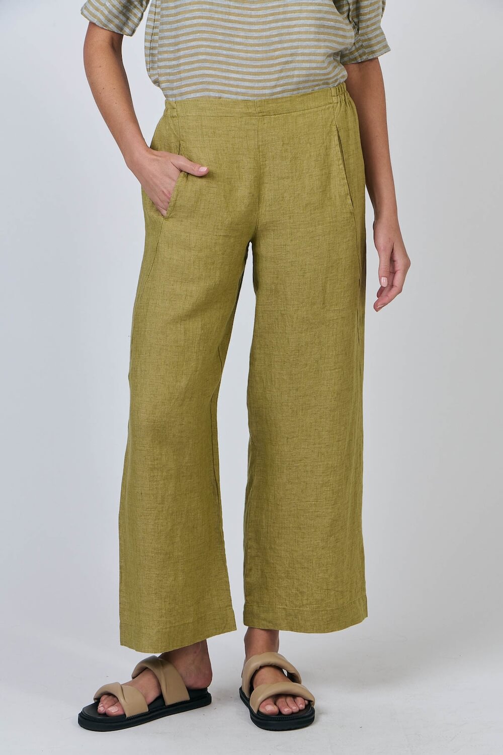 Naturals by O & J - Wide Leg Tailored Pants - Bamboo (GA398)