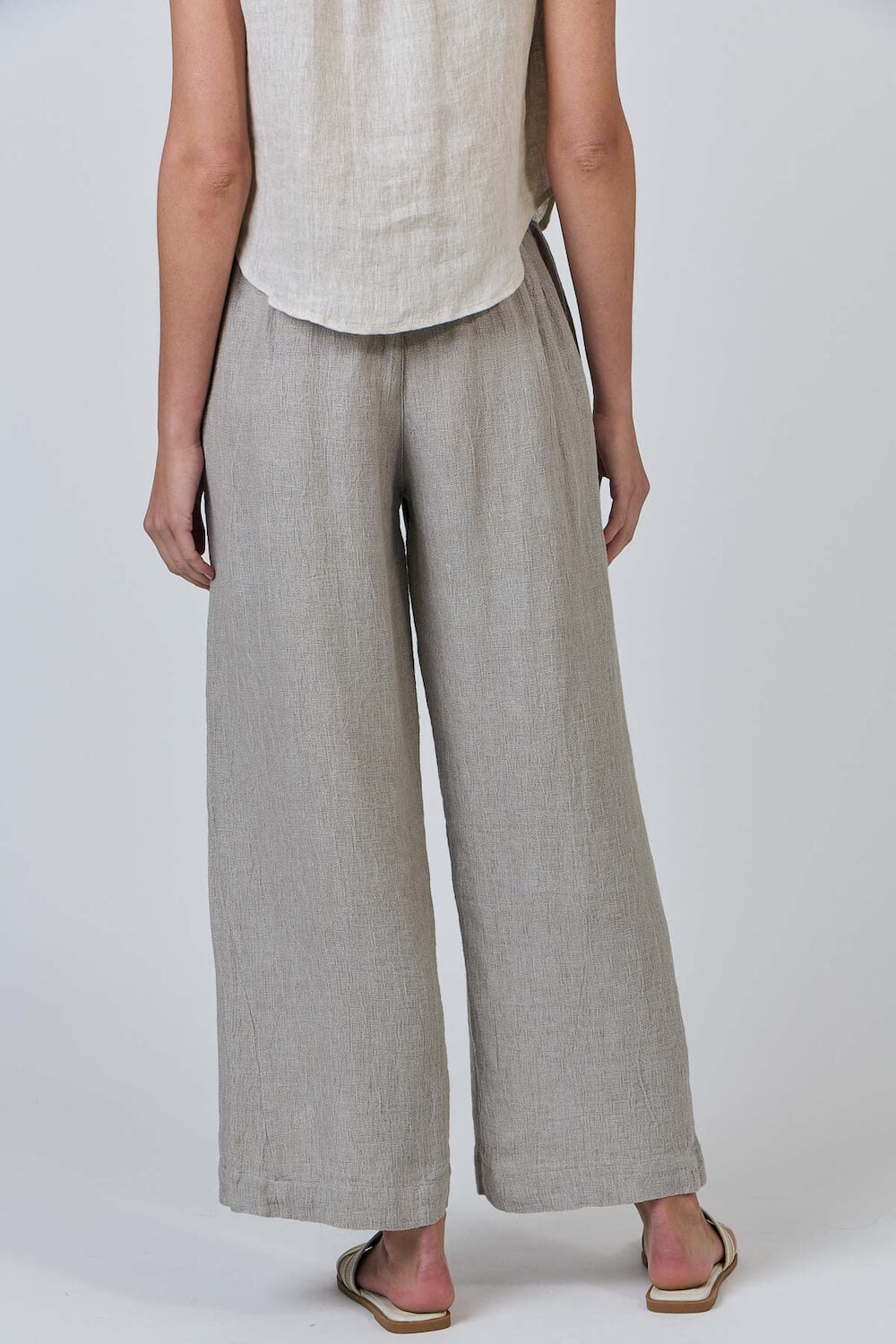 Naturals by O & J - Wide Leg Tailored Pants - Cement (GA398)