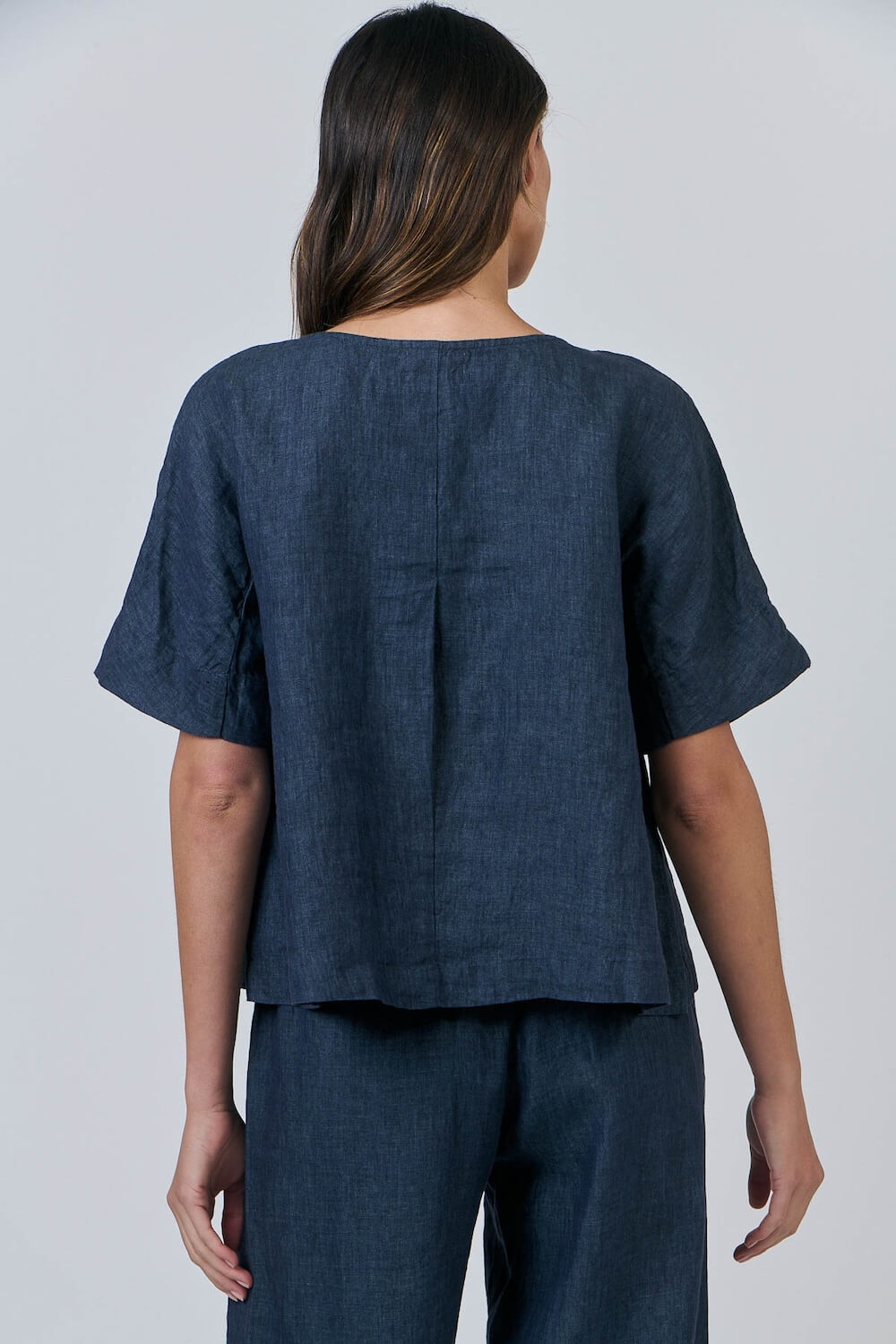 Naturals by O & J - Short Sleeve Round Neck Blouse - Poseidon (GA585)