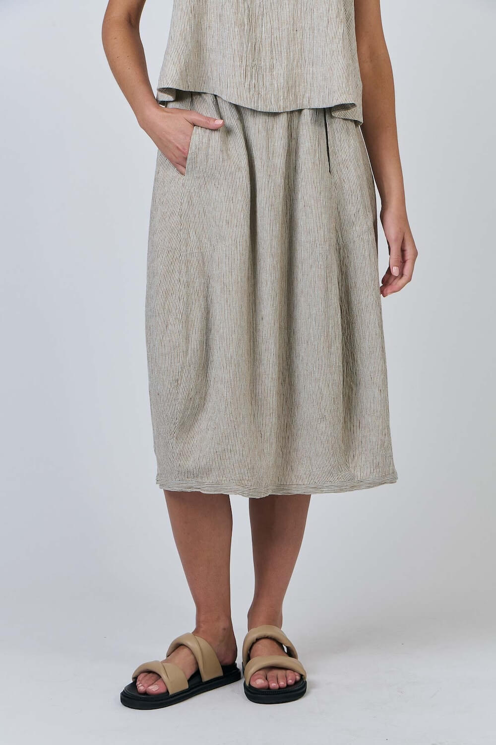 Naturals by O & J - Midi Linen Skirt (GA639) - Blister