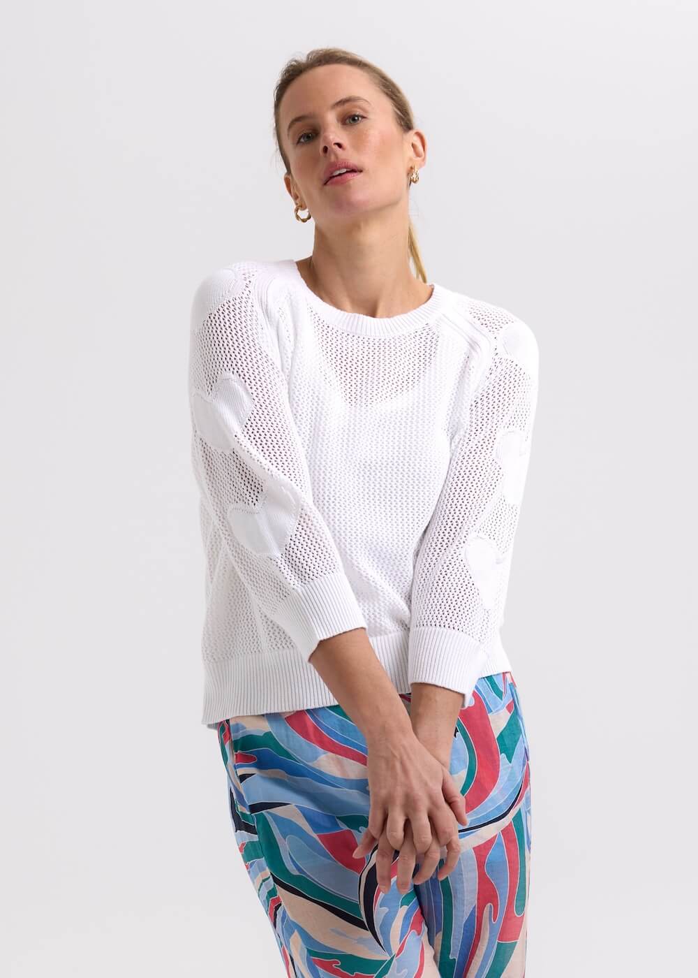 Zaket & Plover - Hearts on my Sleeve Top - White ZP7717
