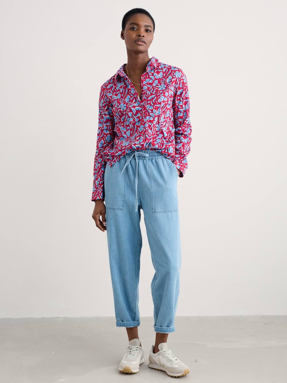 Seasalt - Larissa Shirt - Collage Floral Scarlet