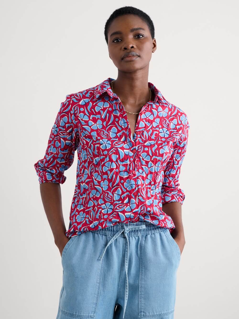Seasalt - Larissa Shirt - Collage Floral Scarlet