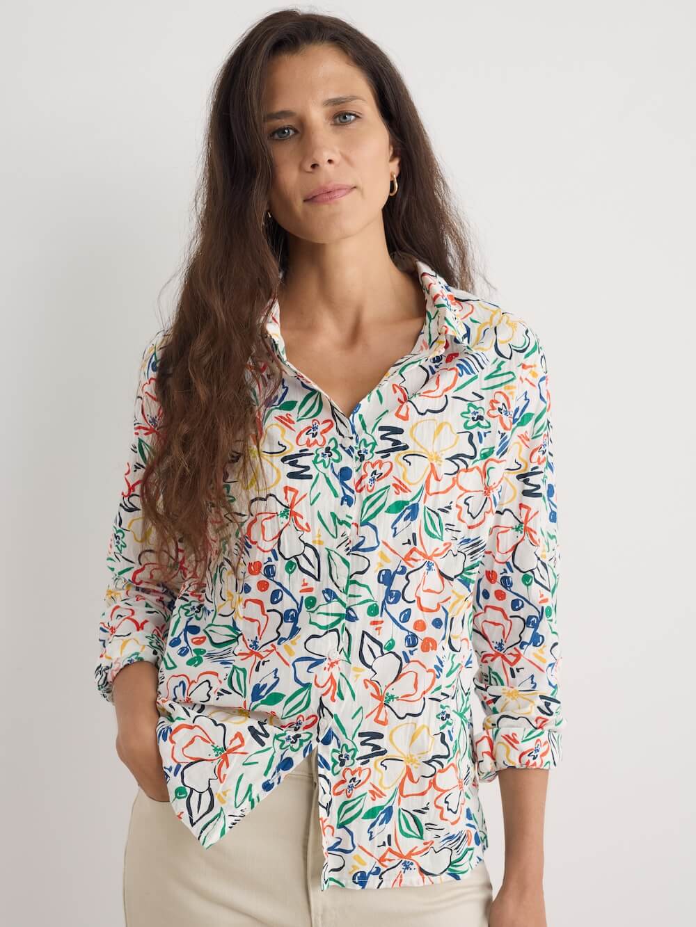 Seasalt - Larissa Shirt - Painters Garden Chalk