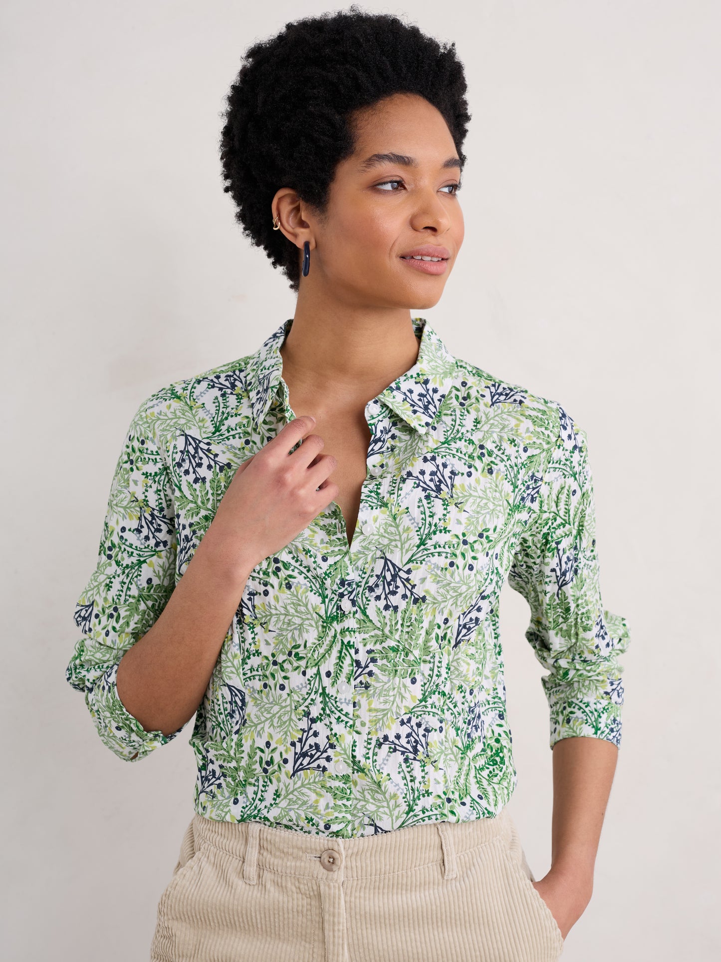 Seasalt 'Larissa Shirt' - Pressed Fern Chalk
