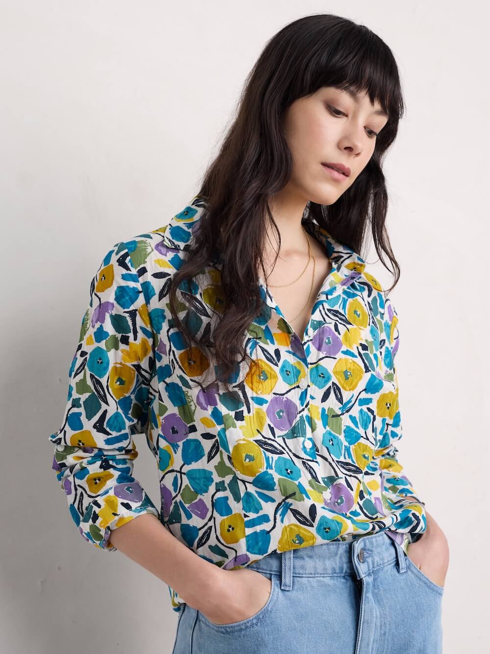 Seasalt - Larissa Shirt - Zennor Blooms Chalk