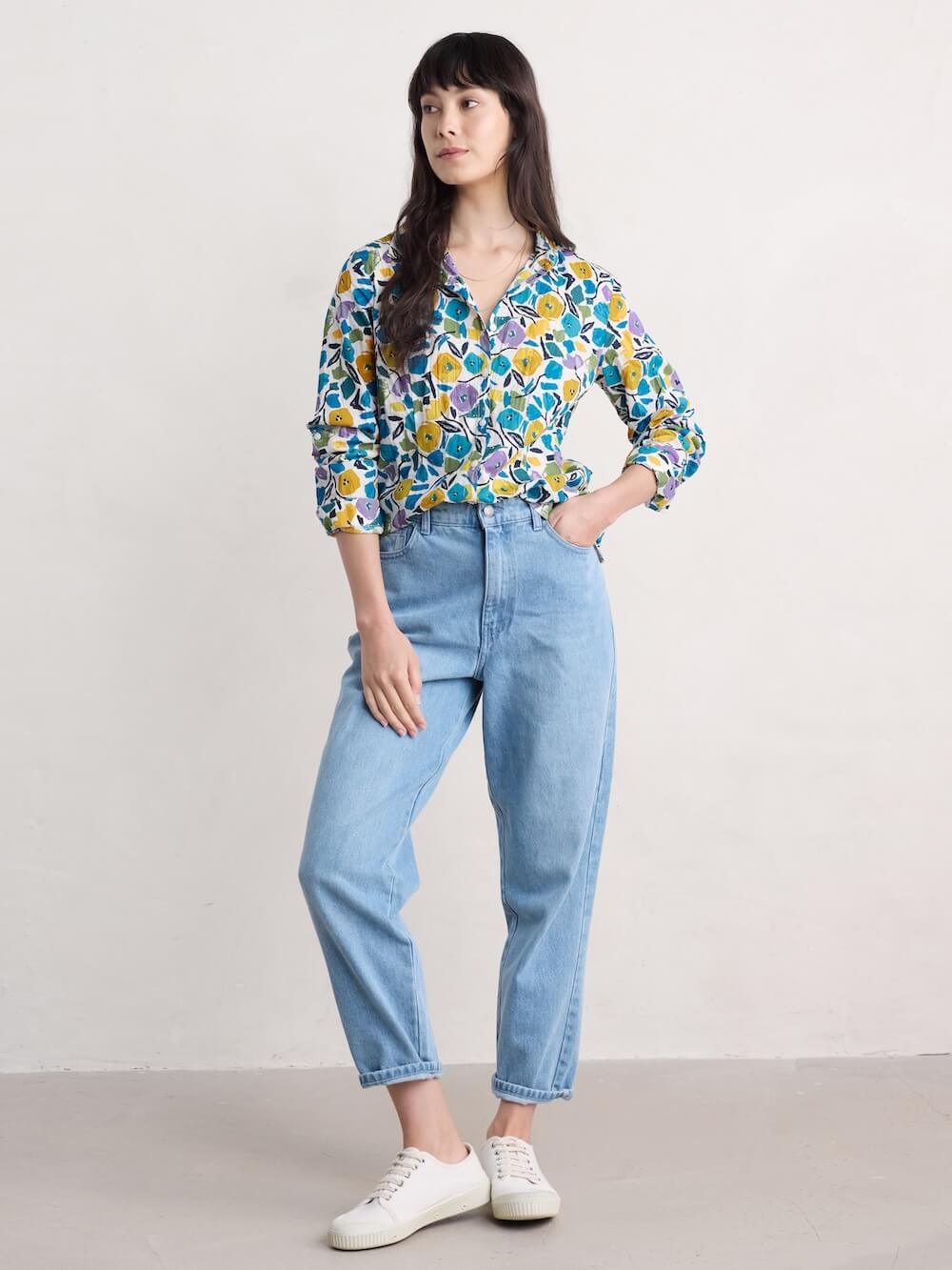Seasalt - Larissa Shirt - Zennor Blooms Chalk