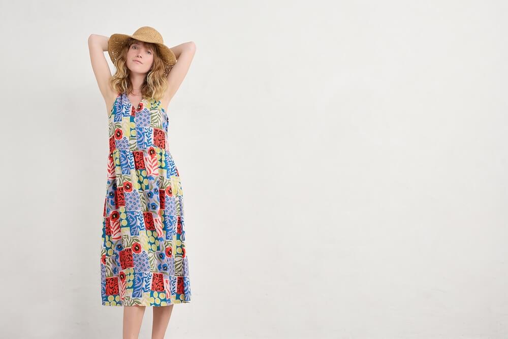 Seasalt - Lowland Heather Dress - Headland Patchwork Mix