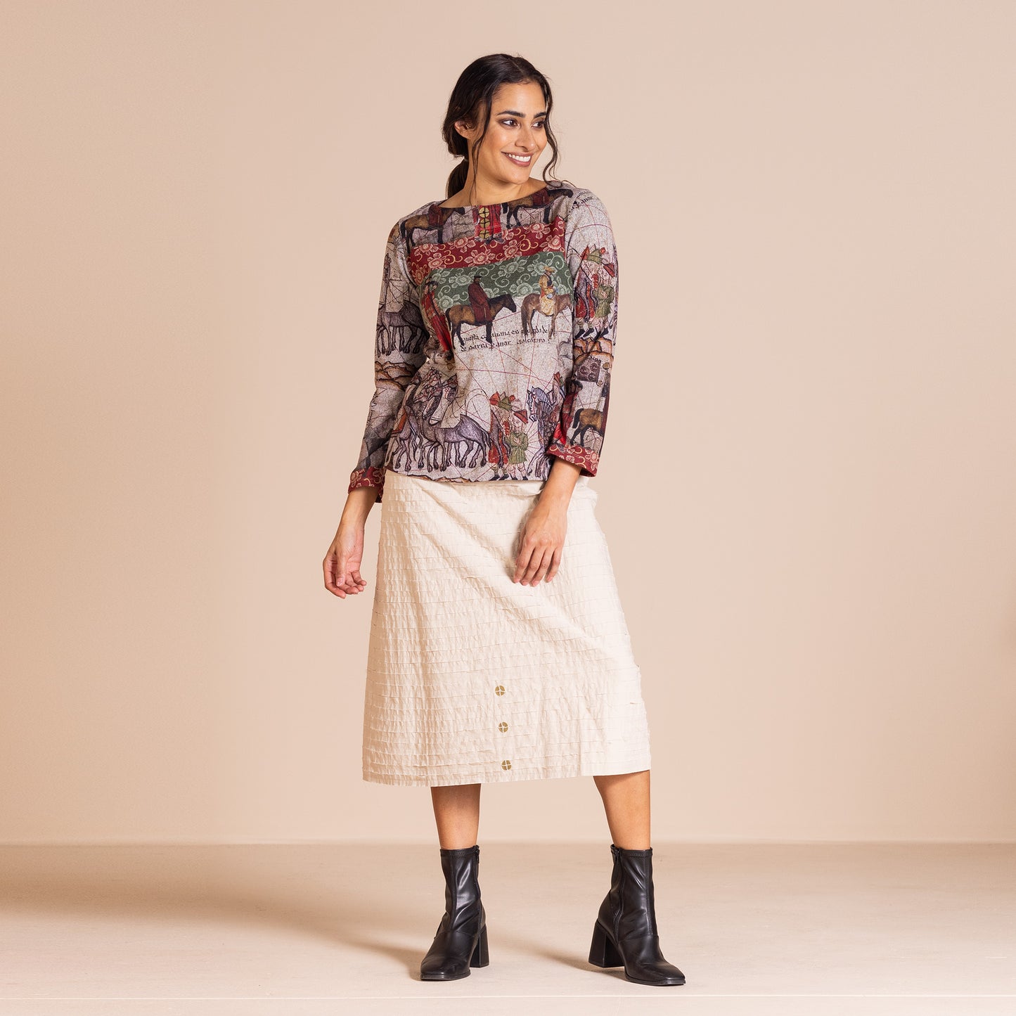 Megan Salmon Marco Polo Knit Audrey Tee