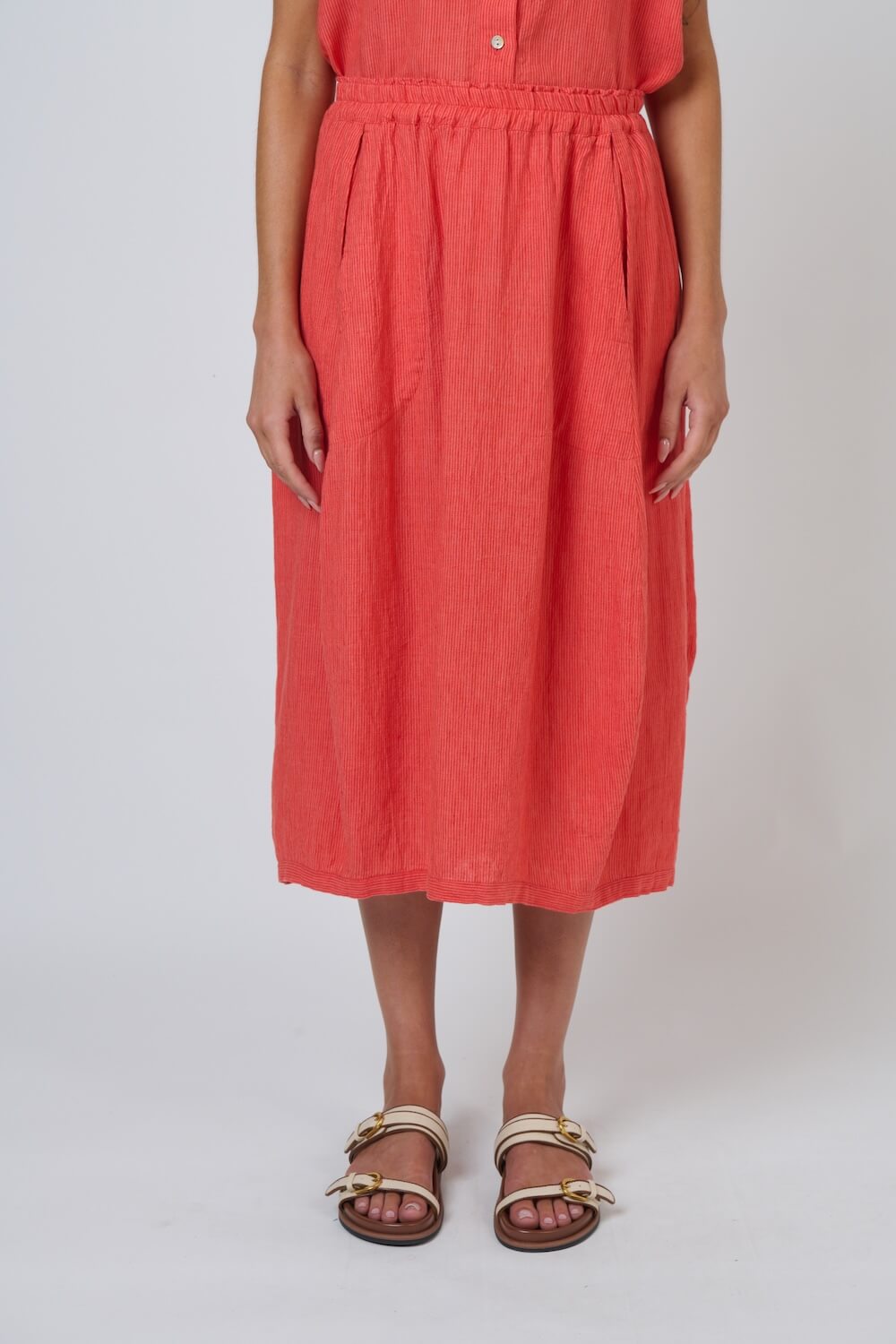 Naturals by O & J - Casual Linen Skirt (GA639) - Sunset Strip
