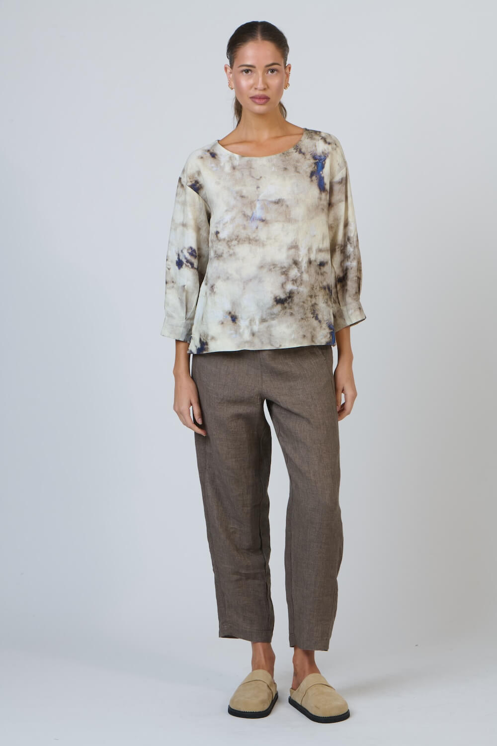 Naturals by O & J - GA619 Cropped Trouser - Cigar