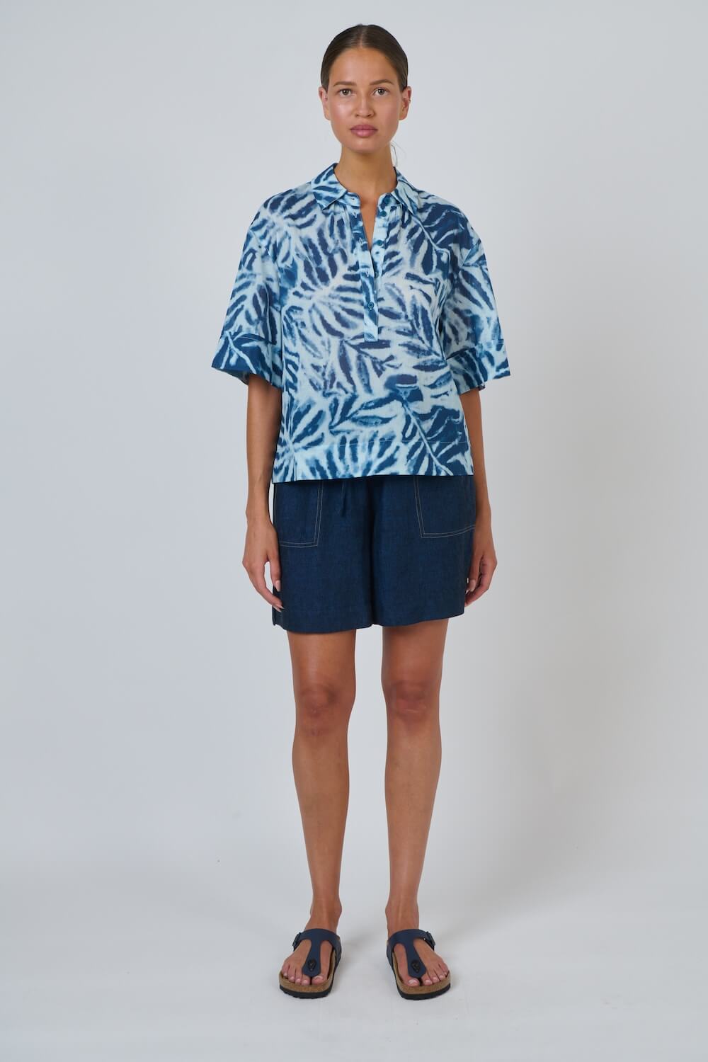 Naturals by O & J - Notch Neck Blouse (GA720) - Palmier