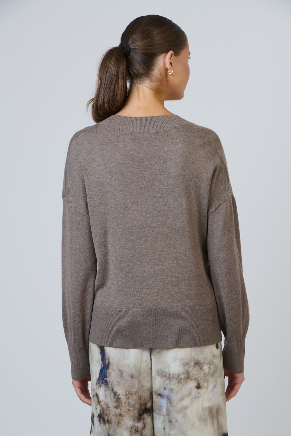 Naturals by O & J - OJW39 Long Sleeve V Neck Knit - Muck