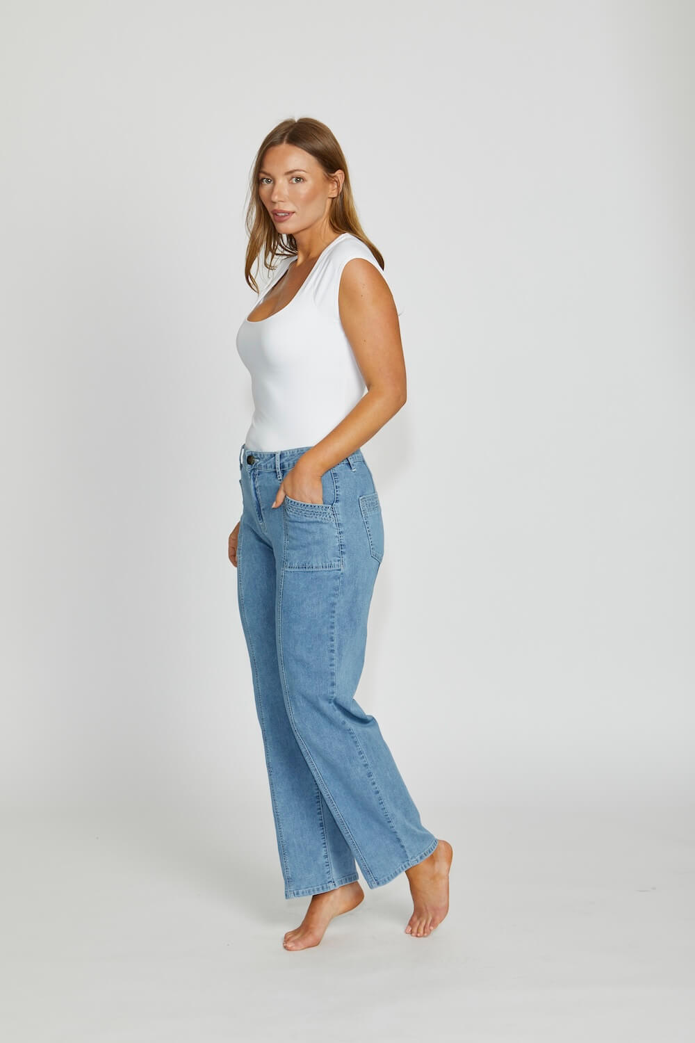 New London Jeans - Holborn LW Wide Leg Jeans - Light Wash