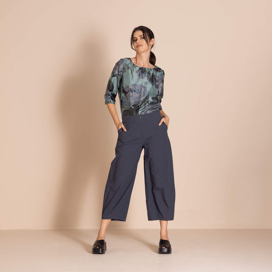 Megan Salmon - Pima  Barrel Pant - Navy