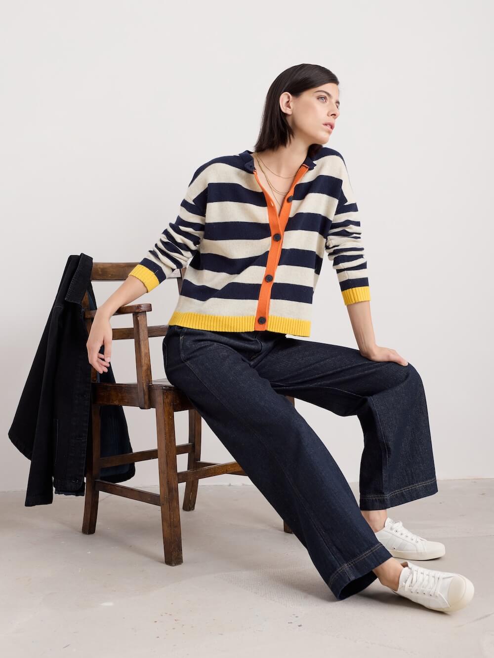 Seasalt - Pinwell Cardigan - Bright Shape Maritime Mix