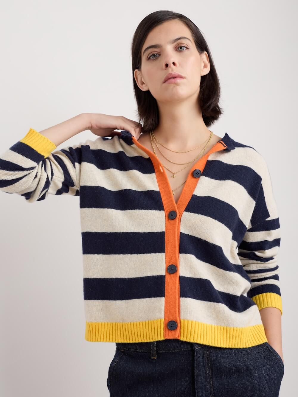 Seasalt - Pinwell Cardigan - Bright Shape Maritime Mix