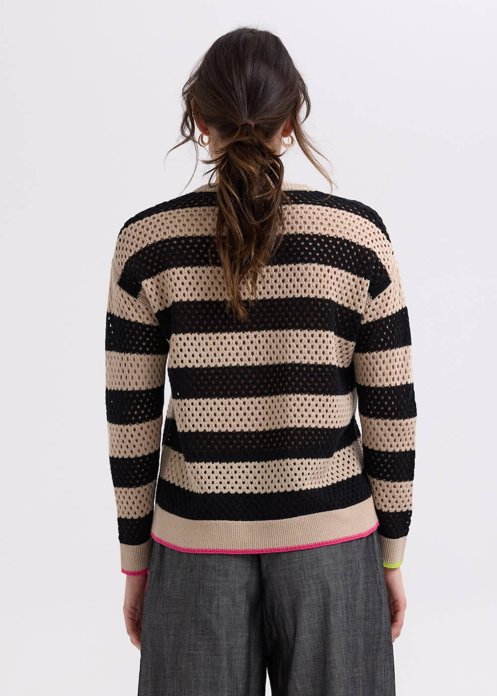 Zaket & Plover - Pointelle Zip Cardi - Latte ZP7718