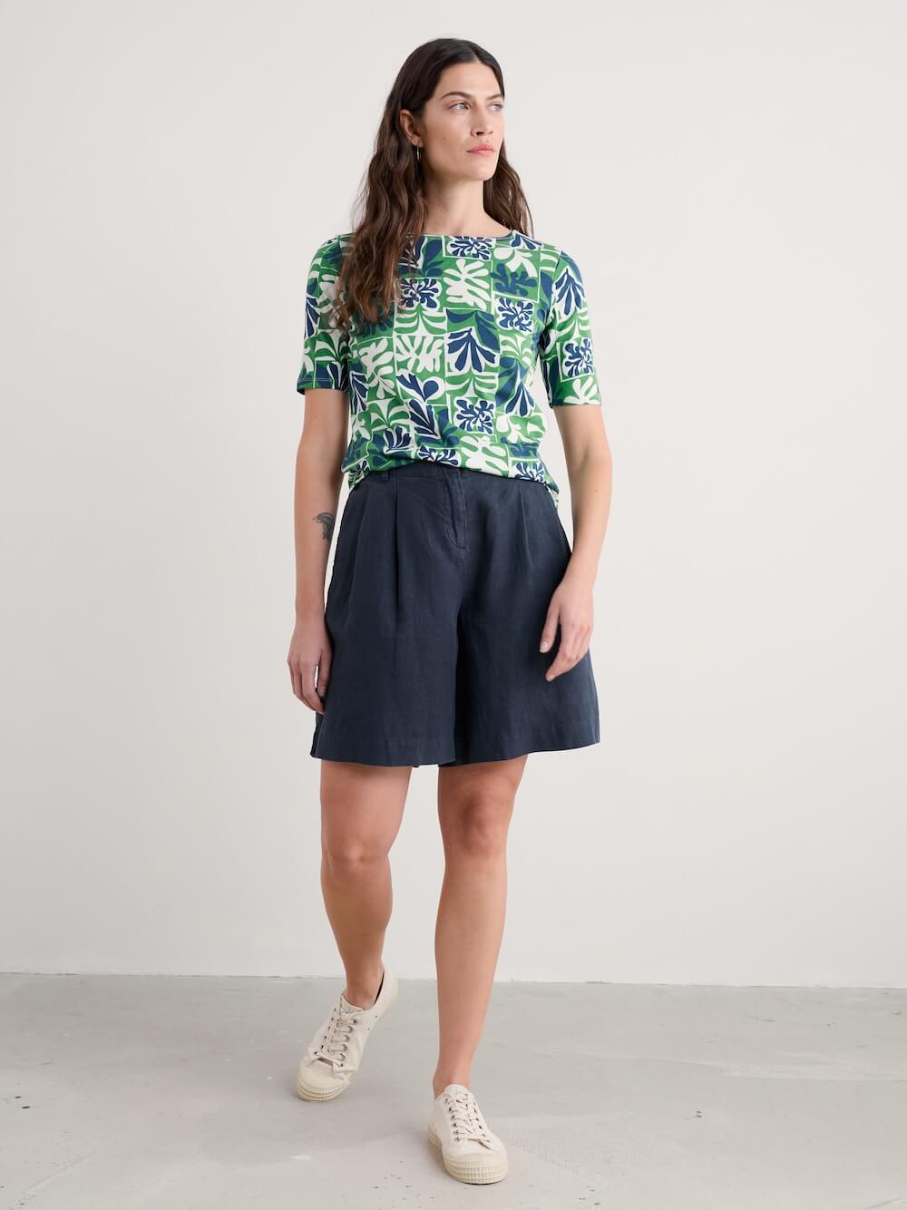 Seasalt - Poisson T-Shirt - Collage Seaweed Hedgerow