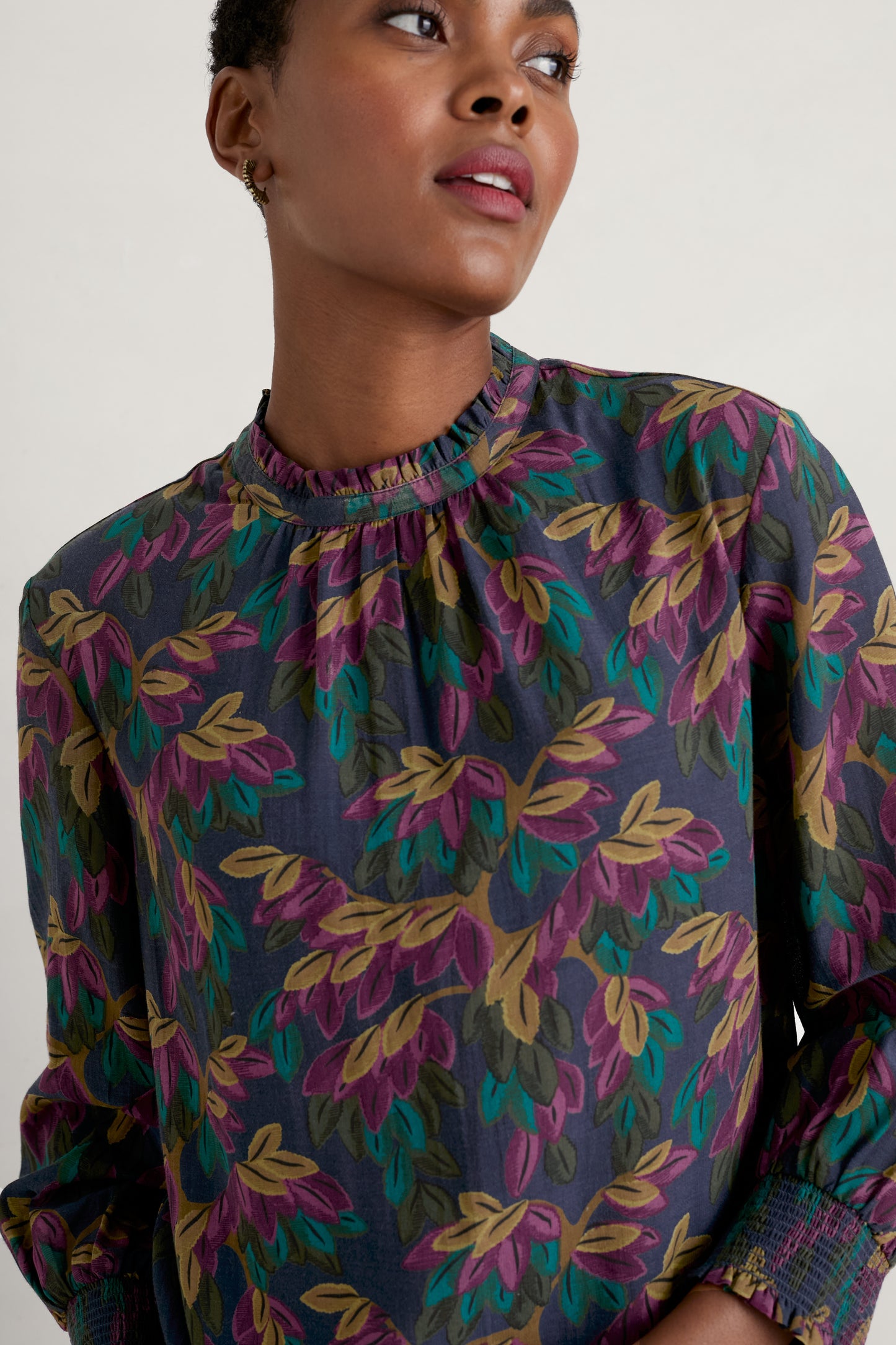 Seasalt Romantic Top - Tapestry Leaves Maritime