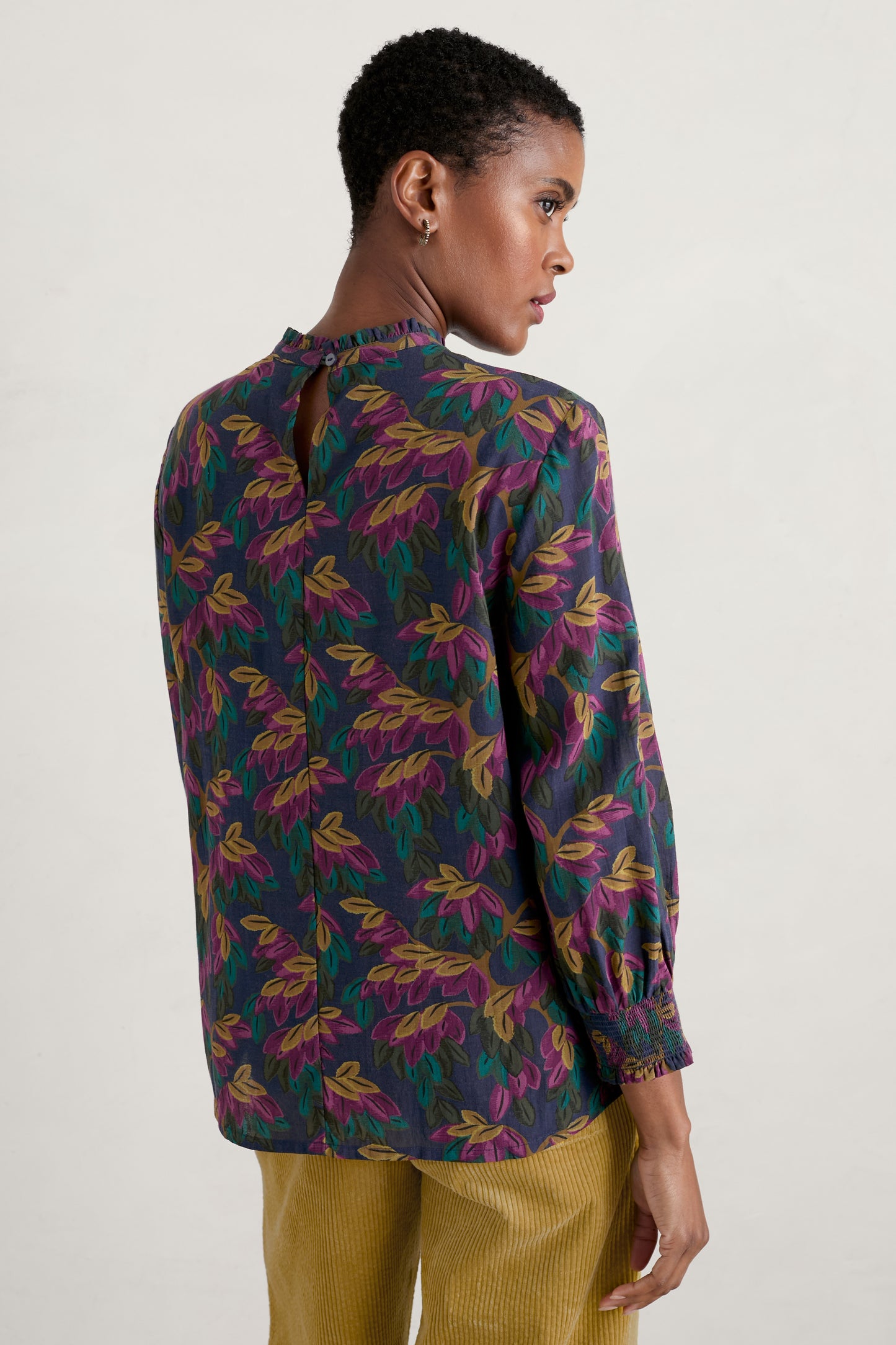 Seasalt Romantic Top - Tapestry Leaves Maritime
