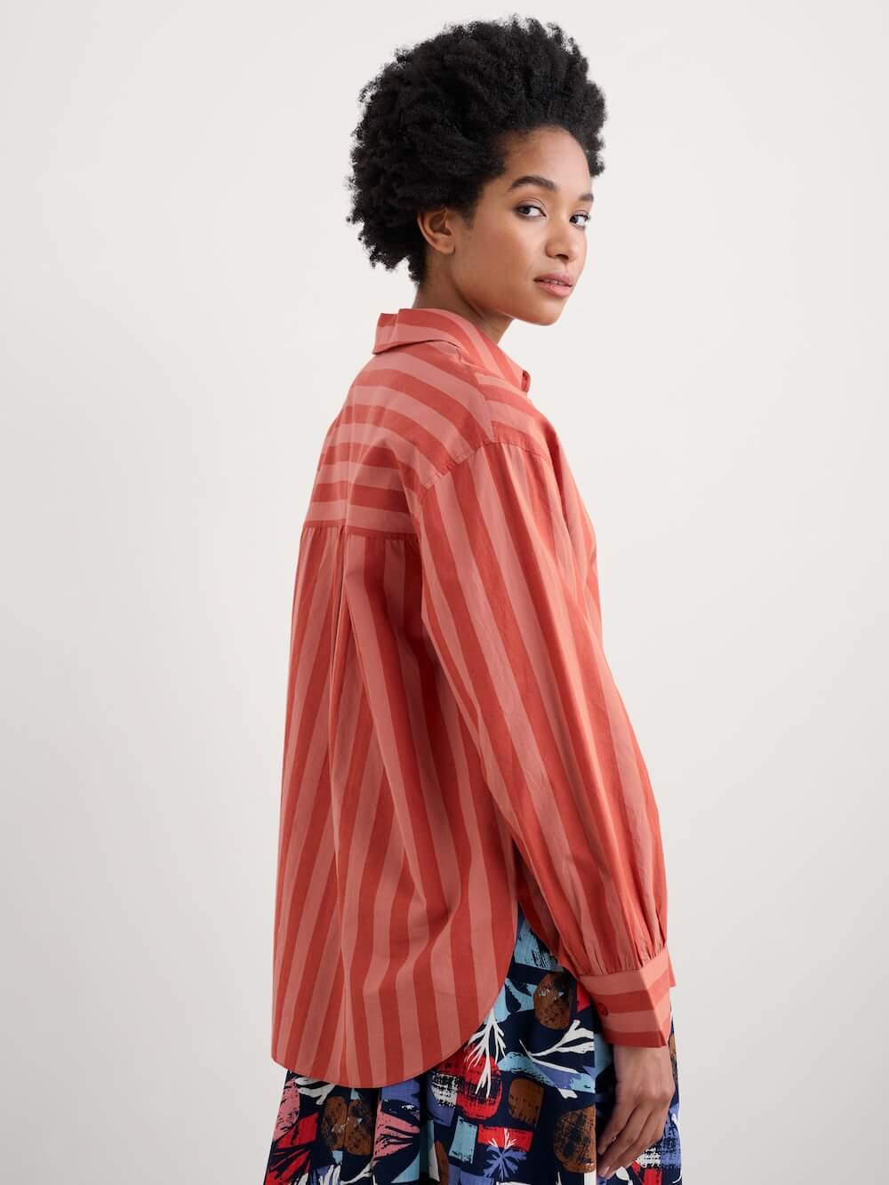 Seasalt - Sea Path Shirt - Scallion Stripe Dark Cinnamon