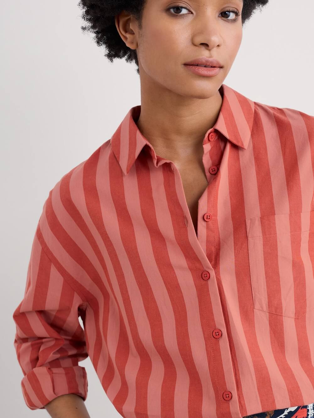 Seasalt - Sea Path Shirt - Scallion Stripe Dark Cinnamon