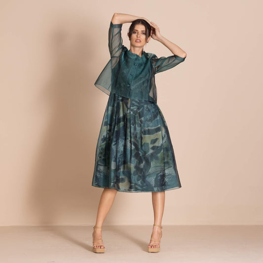 Megan Salmon - Silk Organza Birdie Jacket - Bottle