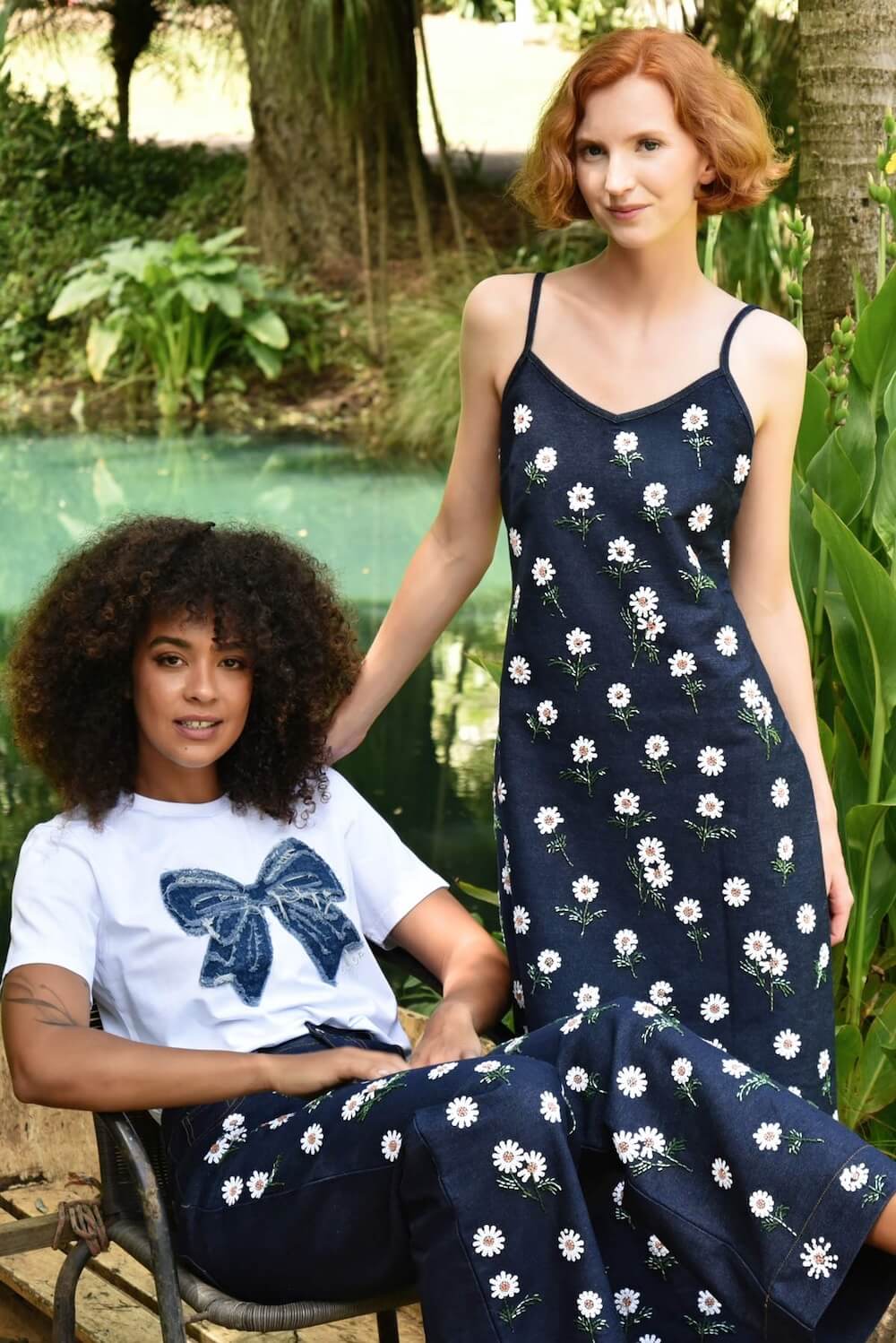 Trelise Cooper - Simply Bowtiful T-Shirt - White & Denim