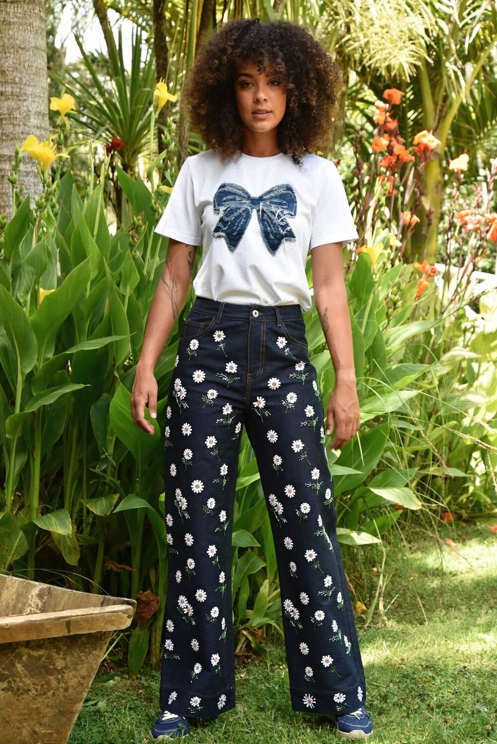 Trelise Cooper - Simply Bowtiful T-Shirt - White & Denim