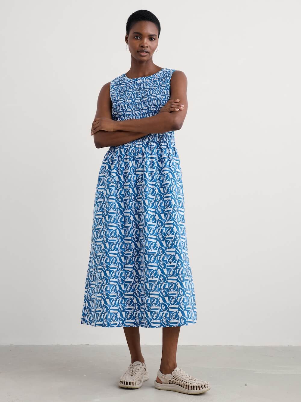 Seasalt - Sleeveless Meadowswest Dress - Leaf Patch Sailor