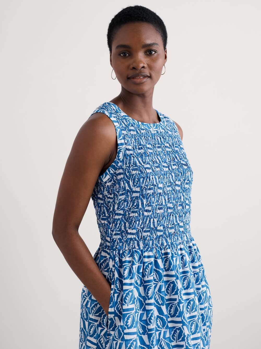 Seasalt - Sleeveless Meadowswest Dress - Leaf Patch Sailor
