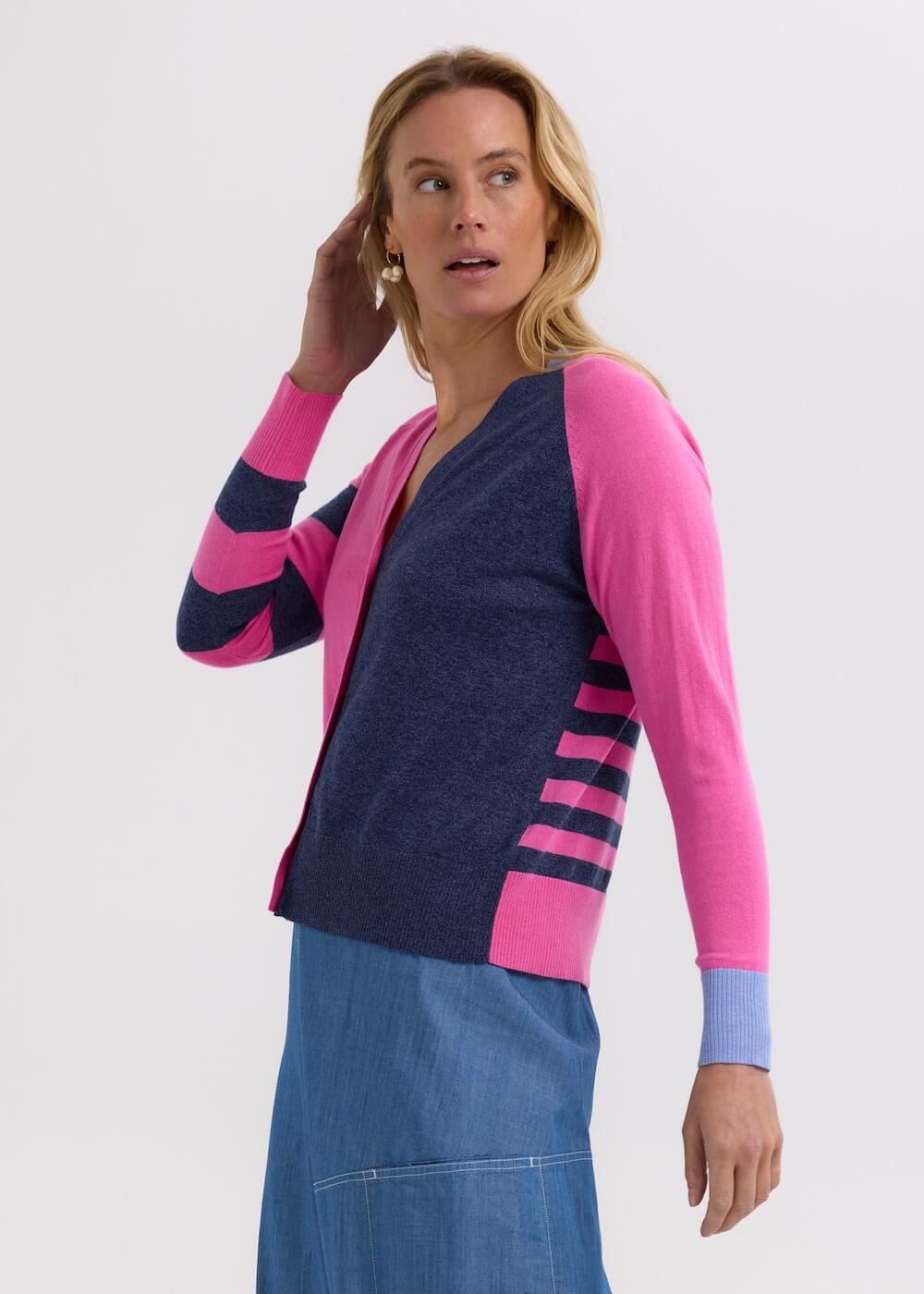 Zaket & Plover - Split Cardi - Pink ZP7704