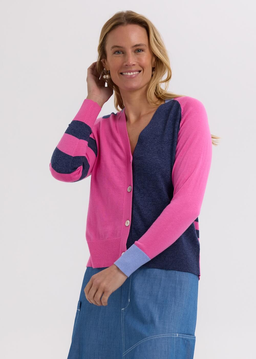 Zaket & Plover - Split Cardi - Pink ZP7704