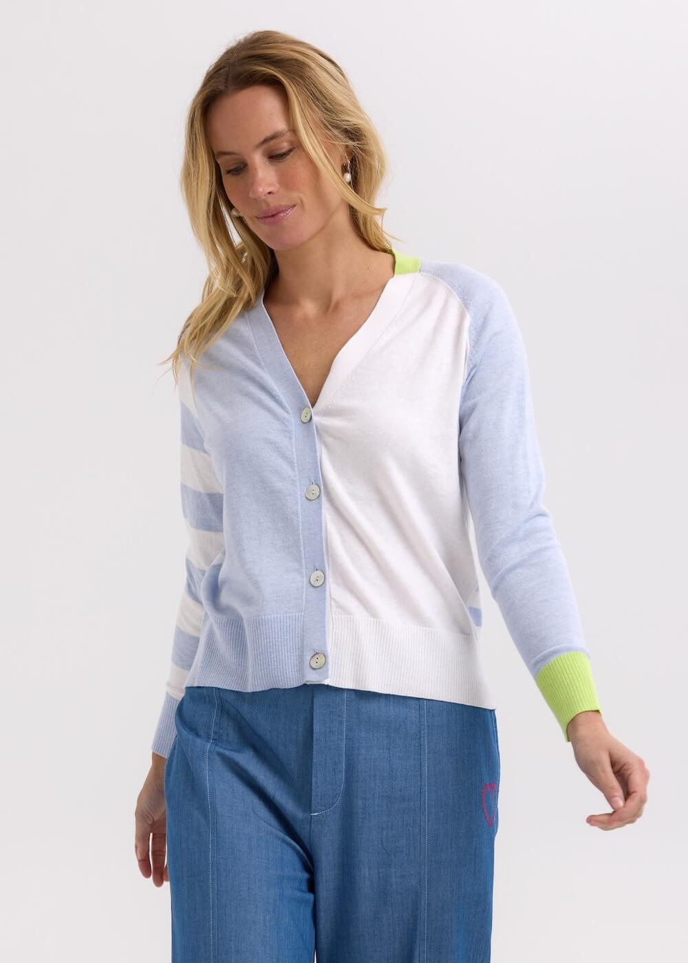 Zaket & Plover - Split Cardi - Sky ZP7704