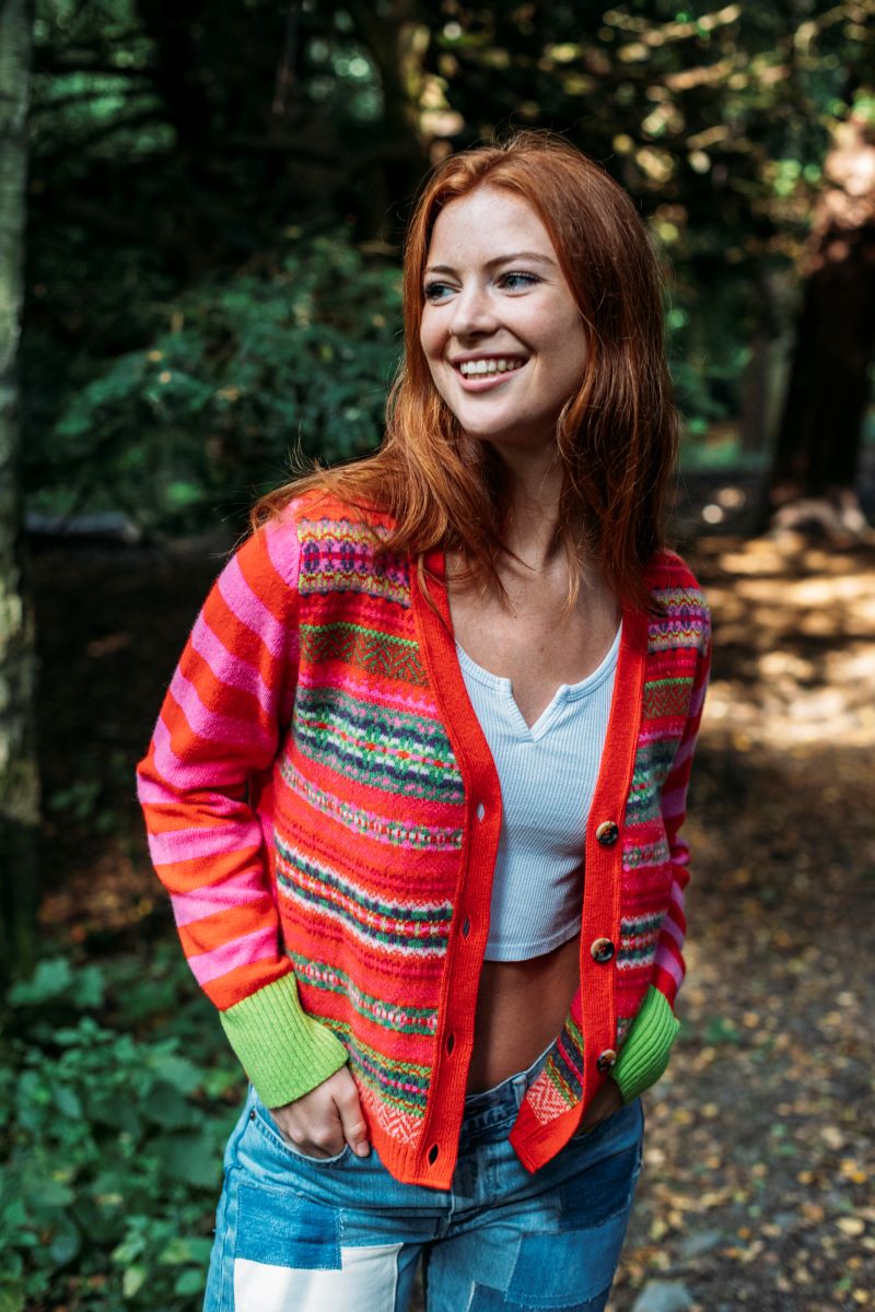 Eribe Stobo V-Neck Cardigan Rosa